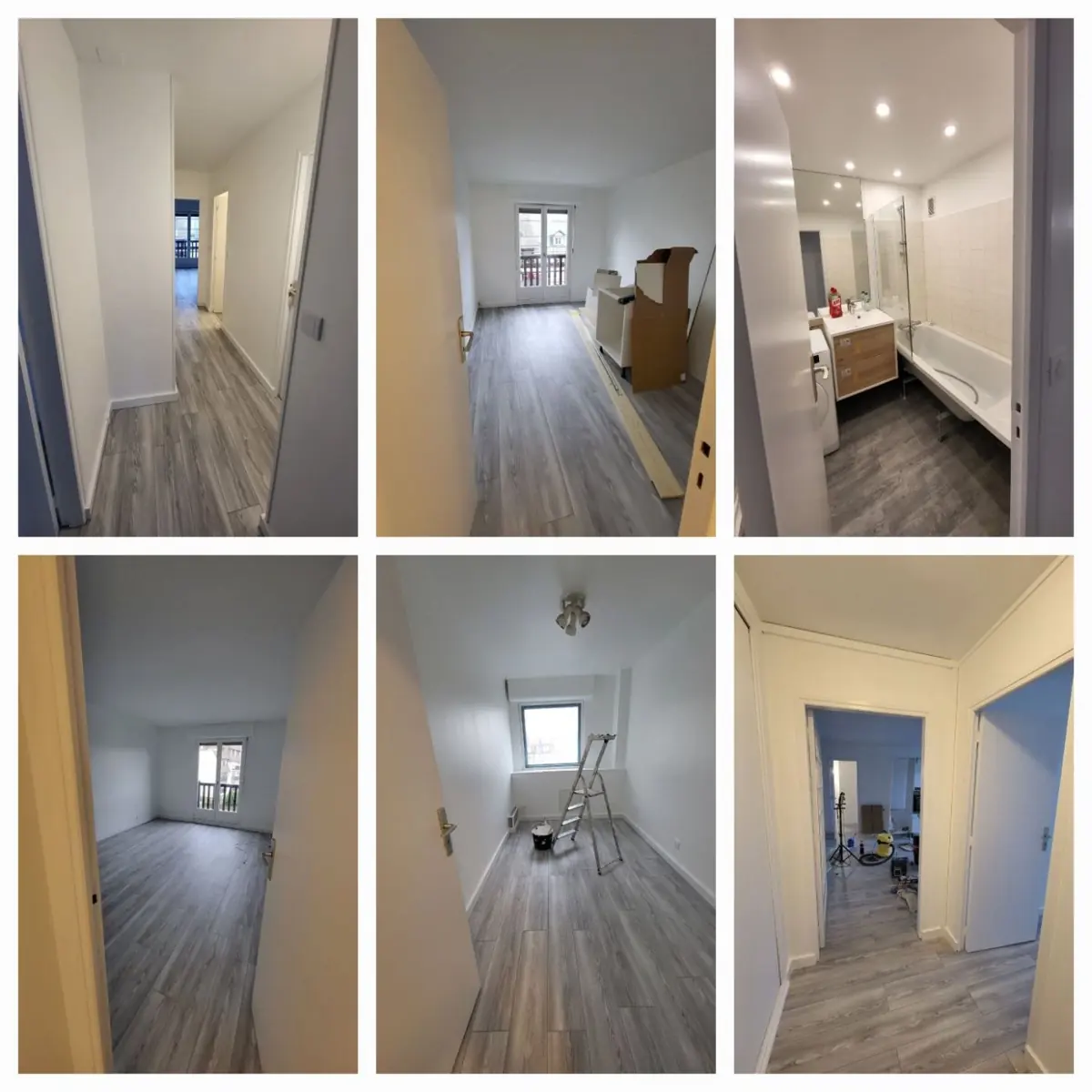 Couloir et chambres après rénovation